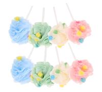Mipcase 8pezzi Palline di Luffa in Rete per Doccia Pouf per Corpo da Bagno Esfoliante Delicato sulla Leggero e Portatile per Uso Casalingo Viaggio Resistente e Facile da Pulire