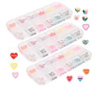 Mipcase Adesivi per Unghie a Forma di Cuore in Argilla 3 Scatole Ciondoli Decorativi per Nail Art Festa degli Innamorati Accessori Unghie per Professionisti e Principianti Confezione