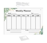 Mipcase Bacheca Acrilica Trasparente Cancellabile Sospesa, Lavagna per Appunti Settimanale Multifunzionale per Casa e Ufficio, Pannello Leggero e Stabile per Messaggi e Promemoria