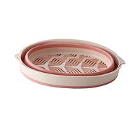 Mipcase Bacinella Pieghevole Resistente Al Calore per Cucina e Bagno Scolapiatti e Contenitore Multifunzione per Frutta e Materiale PP Durevole Colore Rosa