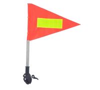 Mipcase Bandiera Poliestere per e Sedia Arancione Sicurezza a Triangolare a Tre Ruote, Leggera e Pieghevole in Supporto in Metallo All'aperte Rotelle Veicolo per Attività All'aperto e