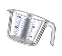 Mipcase Bicchiere Misuratore in Vetro Capacità Resistente al Calore con Scala Graduata Beccuccio Antiscottatura per Cucina e