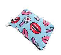 Mipcase Borsa Cosmetica Organizzatrice Con Motivo Labbra Comoda Pochette Per Cosmetici e Gioielli Piccola e Pratica Per Viaggi e Uso Quotidiano Materiale Resistente e Design Elegante