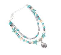 Mipcase Bracciale Cavigliera con Chicchi di Grano e Pendenti Colorati Accessori da Spiaggia per Donna Retro e Delicato