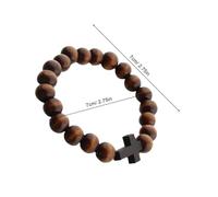 Mipcase Braccialetto con Perline di Legno e Croce da 5 Pezzi Bracciale Elastico della Fede Cristiana Unisex Gioielli Religiosi Artigianali Leggeri per Preghiera e Uso Quotidiano