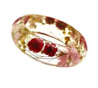 Mipcase Braccialetto di Fiori Secchi in Resina Margherite Vere Bracciale Artigianale Elegante per Donne e Ragazze Regalo Decorativo per Occasioni Speciali