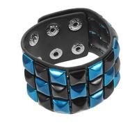 Mipcase Braccialetto Punk in Finta Pelle Borchie Rigido Da Uomo e Unisex, Stile Rock Gotico Anni ’80, Cinturino Largo Resistente Per Feste Halloween e Uso Quotidiano