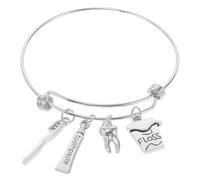 Mipcase Braccialetto Salva-Denti Charm a Forma di Dente in Acciaio Inox, Accessorio Moda per Dentisti e Appassionati di Gioielli a Tema, per Occasioni Speciali come Lauree