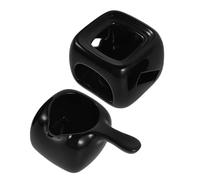 Mipcase Bruciatore di Incenso in Ceramica Nero Regolazione Precisa della Temperatura, Diffusore di Oli Essenziali Versatile per Spa a Casa e Saloni di Bellezza