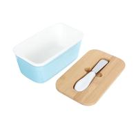 Mipcase Burriera Ermetica Rettangolare in Ceramica da 600 Ml con Coperchio e Coltello Contenitore per Burro da Banco e Frigorifero Vassoio per Servire Burro e Formaggi Conservazione