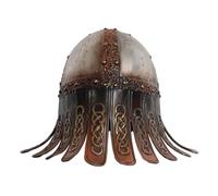 Mipcase Cappello Vichingo Medievale Elmo da Donna e Uomo Accessorio per Cosplay e Feste Storiche con Protezione per Naso e Dettagli Decorativi