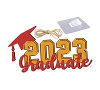 Mipcase cartellino in legno sospeso Decorazioni di laurea 2023 Nozze ornamento da appendere alla festa di laurea Segni di laurea del partito di laurea muro Tiglio rosso