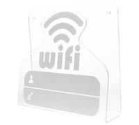 Mipcase Cartello da Scrivania in Acrilico Trasparente per Password Wi-fi, Segnaletica Wireless per Bar, Ristoranti e Uffici, Pannello Espositivo Compatto 18x16 Cm