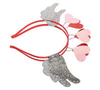 Mipcase Cerchietti a Forma di Cuore Glitterati 2 Pezzi Rosso e Rosa Fasce per Capelli Romantiche per Festa degli Innamorati Matrimonio e Eventi Accessori Comodi e Resistenti per Donne