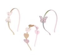 Mipcase Cerchietti Per Chioma Da Bambina Paillettes a Cuore 3 Pezzi, Copricapi Decorativi Per Feste e Compleanni, Accessori Chioma Resistenti Per Ragazzo Ragazza