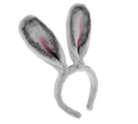 Mipcase Cerchietto Orecchie Coniglio Grigio con Lunga Fascia Morbida Accessorio Costume Divertente per Adulti per Feste e Cosplay