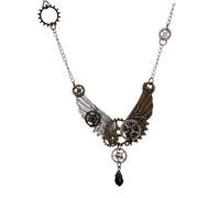 Mipcase Collana Ciondolo Steam Gear Vintage in Metallo Resistente, Accessori per Collo Donna per Eventi e Serate, Gioielli Creativi Punk Retrò