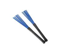 Mipcase Coppia di Spazzole Comode al Tatto per Batteria in Nylon Blu Manico Telescopico e Adatte a Suonare Musica Jazz e Rock