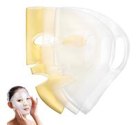 Mipcase Copri Maschera in Silicone Riutilizzabile 3 Pezzi 2 Bianchi 1 Oro Ganci Auricolari Coprimaschera Viso 3D per Assorbimento Nutrienti e Uso Spa Bagno