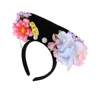 Mipcase Copricapo della Corte Reale Cinese con Fiori Artificiali Fascia per Capelli della Dinastia Qing Ornamento per Capelli Retrò Accessorio Fotografico per Donne e Ragazze