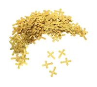 Mipcase Coriandoli a Croce, Confetti Religiosi da Tavolo in Plastica Oro, Forma a Croce, per Cerimonie Religiose, Comunione, Battesimo e Matrimonio