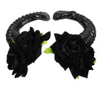 Mipcase Corna Cosplay Corno Di Pecora In Plastico Nero Mollette Per Capelli Accessori Per Feste A Tema Halloween