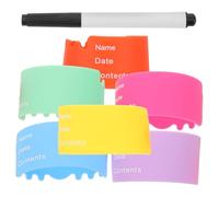 Mipcase Etichette Riutilizzabili per Biberon in Silicone Copribiberon Isolante Termico Penna per Scrivere Etichette per Asili Nido per Biberon Identificative Impermeabili e Facili