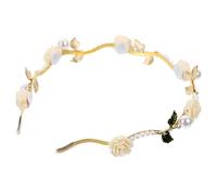 Mipcase Fascia Capelli Sposa Floreale Perle Cerchietto per Donna Matrimonio Addio Nubilato Accessorio Capelli
