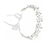 Mipcase Fascia Chioma Sposa in Cristallo e Metallo Argento Nastro, Accessorio Elegante per Matrimonio Facile da Indossare e Stile Raffinato per Festa