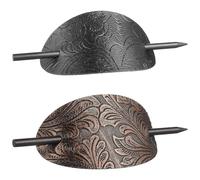 Mipcase Fermagli per Chioma Minimalisti, 2 Pezzi Bastoncini in Legno e Pelle per Chignon, Accessori Donna per Acconciature Raccolte e Styling da Cerimonia
