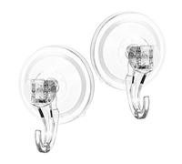 Mipcase Ganci a Ventosa Bloccaggio Trasparenti Grandi Set da 2 Pezzi Resistenti e Riutilizzabili per Cucina Bagno e Doccia Montaggio senza Foratura su Superfici Lisce come Vetro