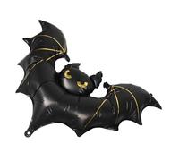 Mipcase Giant Inflatable Halloween Bat Balloon Matte Foil Hanging Decor For Outdoor Indoor Spooky Party Supplies Haunted House Props