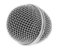 Mipcase Griglia a Rete per Microfono in Metallo Argento Struttura Anti-collisione e Design Moderno, Ricambio per Microfono da Studio e Accessori Wireless