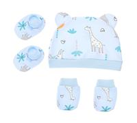 Mipcase Guanti e Calzini Elastico e Morbido Ragazzo Ragazza Cotone Cappello Set Design per Bimba 0-3 Mesi