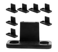 Mipcase Guida Pavimento Kit Fermaporta per Porta Scorrevole 8 Pezzi in ABS Nero Installazione Semplice, Scorrimento Fluido per Porte Bypass e Armadi