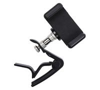 Mipcase Guitar Capo per Ukulele e Chitarra Acustica in Metallo con Supporto Cellulare Integrato Clip Stabile per Visualizzazione Spartiti e Telefono Morsetto Leggero e Facile da Montare