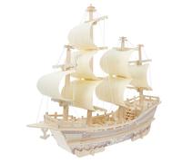 Mipcase Kit di Puzzle Fai da Te per Modelli di Navi in Legno, di Nave A Vela, Decorazione per La Casa Ispirata All'oceano, Giocattolo Educativo Fai da Te per Adulti E