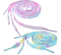 Mipcase Lacci per Scarpe Tie-Dye Elastici, 2 Paia da 120 CM, Colore Casuale, Adatti per Scarpe Sportive