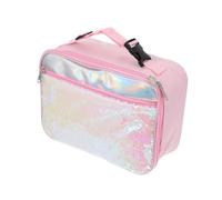 Mipcase Lunch Bag Termico Portatile per Ragazzi e Ragazze Borsa Pranzo in PU con Manico Pratica per Scuola Picnic e Ufficio Design Semplice e Resistente Facile da Trasportare Colore Rosa