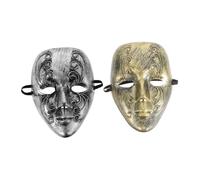 Mipcase Maschere Vintage a Pieno Volto in Plastica 2 Pezzi per Feste in Maschera ed Eventi a Tema, Esperienza Realistica e Comfort Piacevole, Design Elegante e Unico