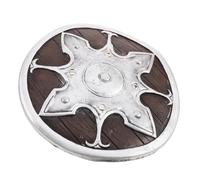 Mipcase Medievale Rotondo in PVC da 31,5cm, Atmosfera di Halloween | Bordi Lisci e Arrotondati, Cinghie Fisse per Presa Sicura, Emblemi Già Decorati, per Adulti e Ragazzi