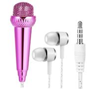 Mipcase Mini Microfono Portatile per Telefono Piccolo Microfono per Registrazione del Canto per Dispositivi Vari