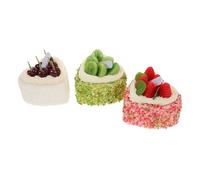 Mipcase Modelli di Torte Finte a Forma di Cuore 3 Pezzi Dessert Artificiali Realistici per Decorazioni Fotografiche e Forniture per Feste Arredamento Casa e Oggetti di Scena per Studio