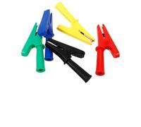 Mipcase Morsetti a Coccodrillo in Rame Isolati 10a Set da 5 Clip di Test Elettrici Rivestimento Protettivo e Forte Serraggio per Multimetro e Batterie, Accessori per Elettricisti e