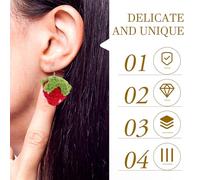 Mipcase Orecchini Pendenti a Forma di Rosse Lavorati Maglia in Filo Giapponese Leggeri e Tridimensionali per Donne e Ragazze Accessori Kawaii per Feste e Natale