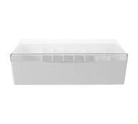 Mipcase Organizer Coperchio per Strumenti Unghie e Cotone, Scatola Portaoggetti Acrilica Bianca Ampi Scomparti Separati e Maniglia, per Servizi Mobili e Postazioni Lavoro