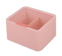 Mipcase Organizzatore per Cotton Fioc e Dischetti di Cotone Coperchio Antipolvere, Contenitore Compatto per Spugnette da Trucco e Accessori Bagno, Scatola Doppio Strato Rosa per Spazio