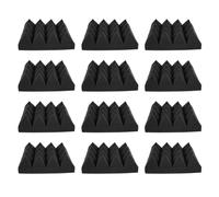 Mipcase Pannelli Fonoassorbenti Piramidali 8 CM Dumboard 12 Pezzi Pannelli Fonoisolanti Neri ad Alta Densità per Isolamento Acustico Pareti Soffitti e Porte Assorbimento Rumore per