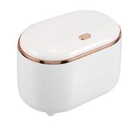 Mipcase Pattumiera da Tavolo Ovale in Plastica Bianca con Coperchio a Pressione Design Spazioso Stile Moderno per Soggiorno e Scuola