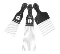 Mipcase Pettine per Chioma Afro Portatile 3 Pezzi Pinzette Metalliche lo Styling di Chioma Ricci e Permanenti, Strumento Parrucchiere Uomo Leggero e Maneggevole per Acconciature Professionali